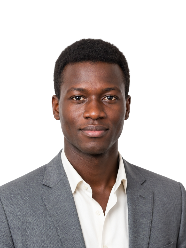 AI-generated portrait for proposed identity Mamadou Sarr