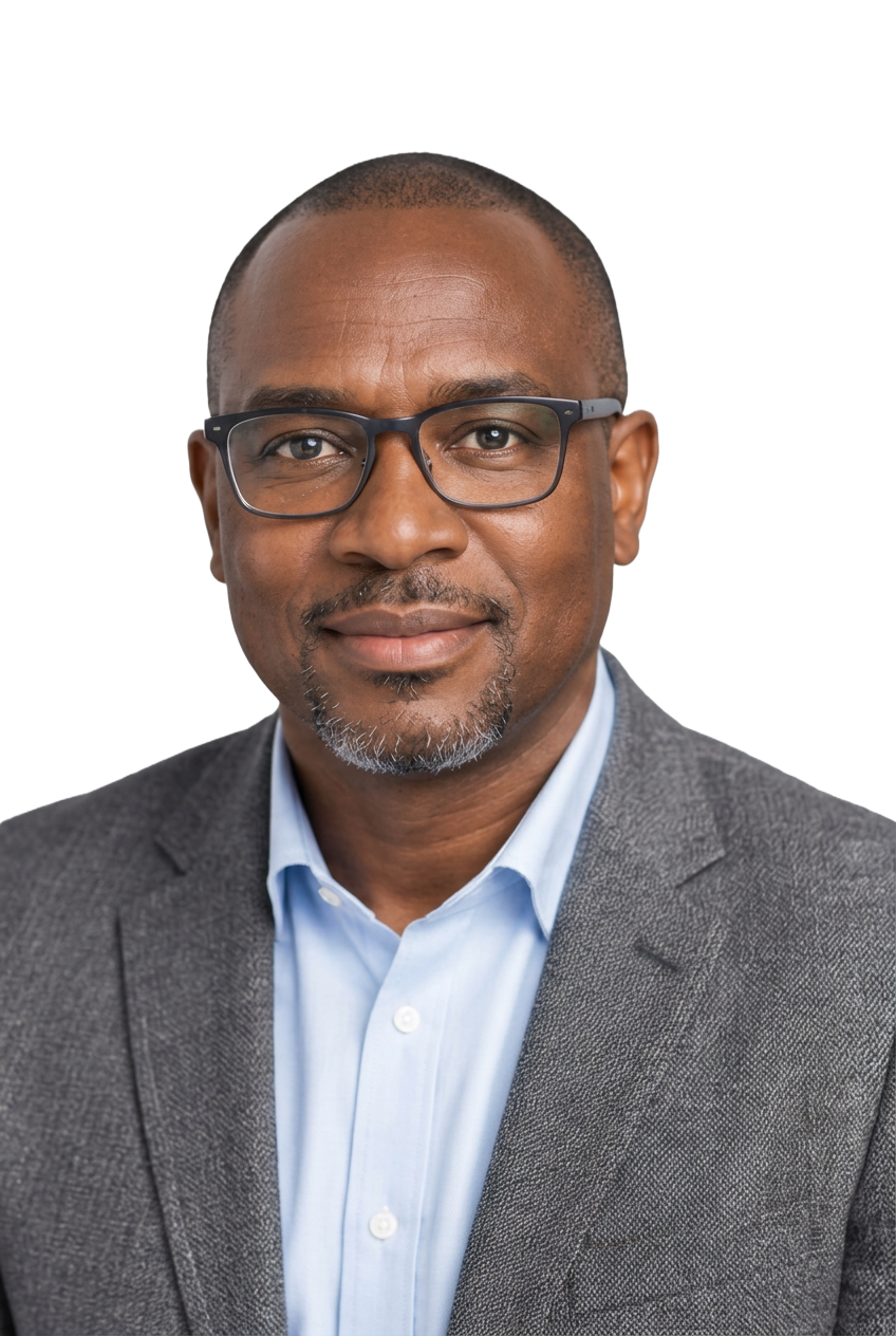 AI-generated portrait for proposed identity Dr. Kwame Mensah
